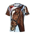 thumbnail image 5 of Qekee Christmas Horse Classic Fit T-Shirt Men's Shirt Men's Tight Short Sleeves for Exercise, Running, Mountaineering - Christmas Horse, 5 of 9