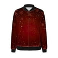 thumbnail image 6 of NMMUED Christmas Jacket Christmas Tops for Women's Outerwear Christmas Clothes for Women Womens Bomber Jacket Christmas Gifts for Women Windbreaker Jacket Women Wine 2 XXL, 6 of 6
