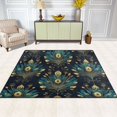 thumbnail image 2 of Yayeee Area Rugs for Living Room 6.7'x4.8' Non Slip Washable Bedroom Floor Carpet, Gold Peacock Pattern, 2 of 5