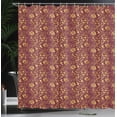 thumbnail image 3 of Ambesonne Vine Shower Curtain, Antique Oriental Pattern, 69"Wx70"L, Mustard and Burgundy, 3 of 4
