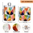 thumbnail image 5 of Yayeee 2 Pack Qtip Holder Bathroom Cotton Swab Canister with Lid Clear Dispenser Set, Minimalist Triangles, 5 of 6