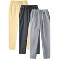 thumbnail image 4 of TOWED22 Mens Sweatpants Open Bottom Baggy Sweat Pants for Men Straight Leg Fleece Loose Fit Gym Athletic Sweatpants Pockets(Khaki,S), 4 of 4