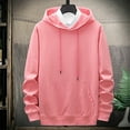 thumbnail image 2 of Oversized Hoodies for Men Loose Pullover Plain Hooded Sweatshirts with Pockets Drawstring Fall Work Wear Sweaters Comfortable Longline Hoody Long Sleeve Tops Cotton Outwear for Men, 2 of 6