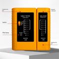 thumbnail image 3 of Cable Lan Tester Network Cable Tester RJ45 RJ11 RJ12 CAT5 UTP LAN Cable Tester Networking Tool Network Repair Tools,1 * Network Cable Tester (no 1 * 9V battery),Yellow, 3 of 6