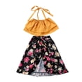 thumbnail image 3 of Ensemble de Tenues pour Tout-Petits Bébé Fille Sœurs, Hauts à Bretelles, Shorts/robe à Fleurs, 3 of 5