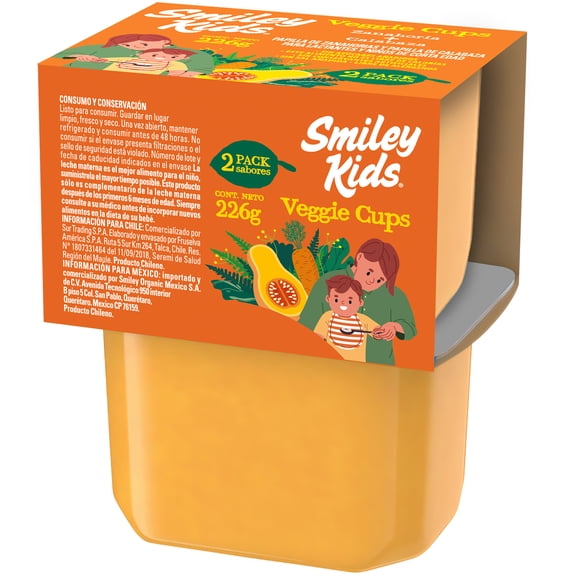 Veggie Cups Smiley Kids de Zanahoria y Calabazas 226 gr