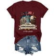 thumbnail image 5 of UngA Women's 250Th America Anniversary Casual Printed T-Shirt Faith 250 Years Patriotic Flag Tee 4Th of July Womens T-Shirts XL,Wine, 5 of 8