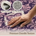 thumbnail image 6 of ODIKA 3'x5' Washable Throw Rug Stain Resistant, Low Profile, Non-Slip Pink Purple Damask Symmetrical Ornamental Ivory Border for Entryway, Kitchen, Mudroom, 6 of 7