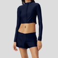 thumbnail image 2 of RMGVDSD Women's Sportswear Suit Outdoor Fitness Yoga Set Long Sleeve Top With Shorts Suit Womens Short Summer Outfits, 2 of 4