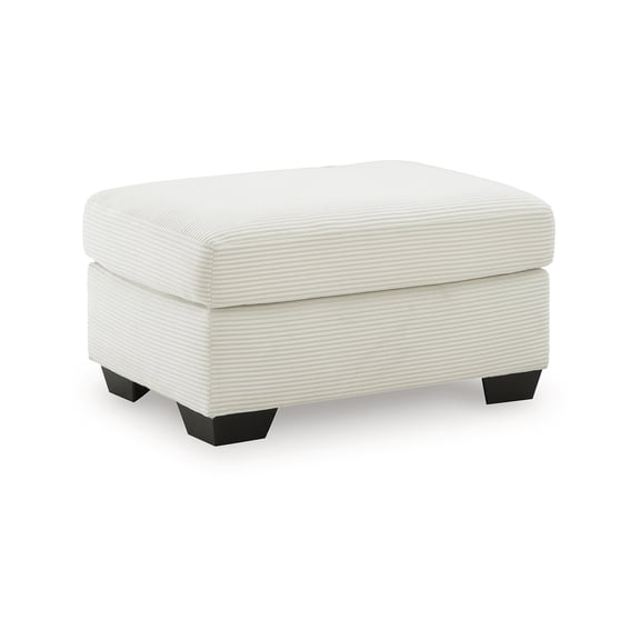 Signature Design by Ashley Ammon Ottoman, Corded Polyester Upholstery, Ivory