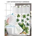 thumbnail image 6 of No Hook Shower Curtain with Snap-in Liner, St Patrick's Day Shamrock Waterproof Fabric Bathroom Curtains, Lucky Four Leaf Gold Coin Green Bath Curtains & Mesh Top Window Narrow 36"x78", 6 of 9
