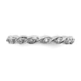thumbnail image 4 of Solid 925 Sterling Silver Stackable White Topaz Ring Eternity Band Size 9, 4 of 6