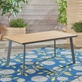 thumbnail image 2 of Franklin Outdoor Aluminum and Faux Wood Dining Table, Natural, 2 of 9