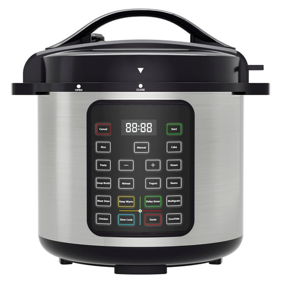 EDX Instant Cooker 8 Quart 7-in-1 Electric Pressure Cooker Multi-Function Features & Stainless Steel Pot