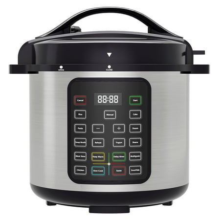 EDX Instant Cooker 8 Quart 7-in-1 Electric Pressure Cooker Multi-Function Features & Stainless Steel Pot