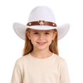 thumbnail image 2 of Classic Kids Cowboy Hat Wide Brim Heart Embellishment Festival Jazz Events Western Style Headwear, 2 of 3