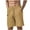 Khaki, variant on HAiming Mens Casual Shorts Cotton Elastic Waisted Drawstring Loose Atheletic Shorts Summer Beach Shorts with Pockets