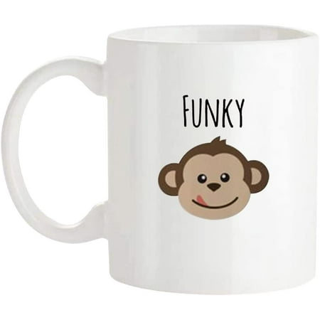 

Funky Monkey Mug Handcrafted Mug 11 Oz Novelty Coffee Mug/Cup White