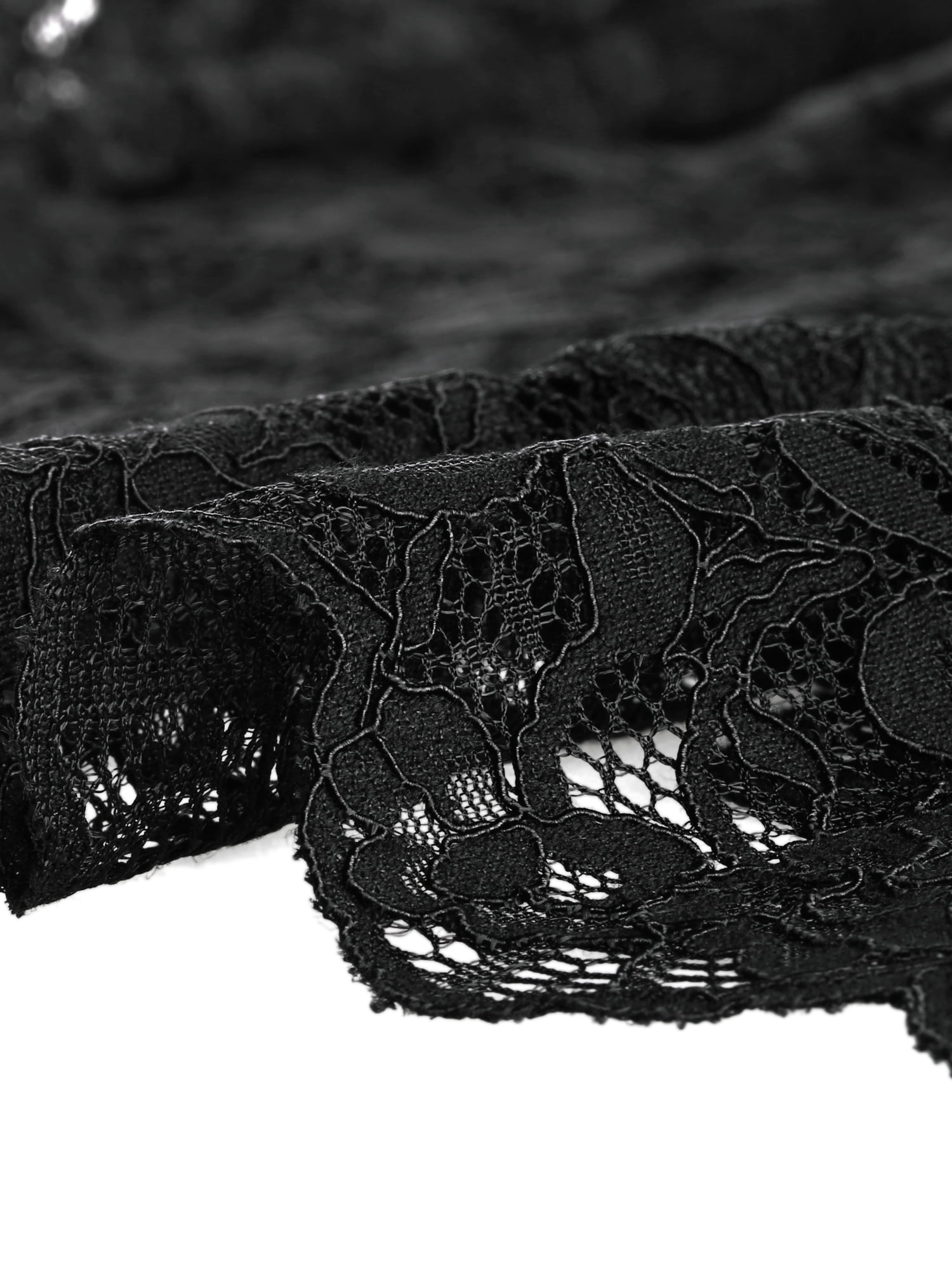 DARING DIVA 3/4 Sleeve Sheer Floral Lace Shrug Top XL Black