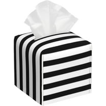 Tissue Box Cover Black and White Stripe Tissue Box Holder Tissue Box Cover Square Decorative Bathroom, Bedroom Or Office