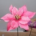 DGROEE 12Pcs Christmas Glitter Poinsettia Flowers Artificial Xmas