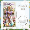 thumbnail image 2 of Purple Theme He is Risen Banner White Butterflies Resurrection Display Lily Flowers Wooden Cross Jesus Backdrop for Easter Celebration Church Service Religious Gathering, 2 of 9