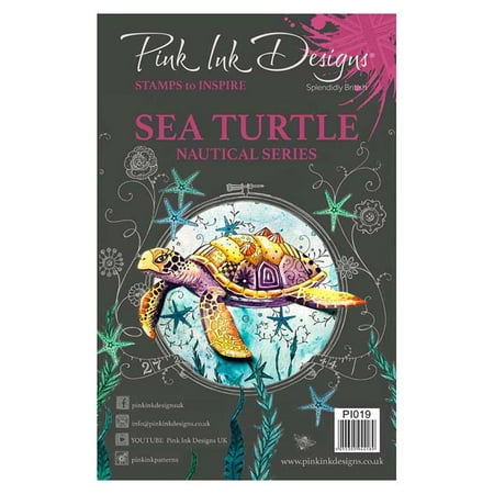 Pink Ink Designs A5 Clear Stamp Sea Turtle (Best Ink For Clear Stamps)