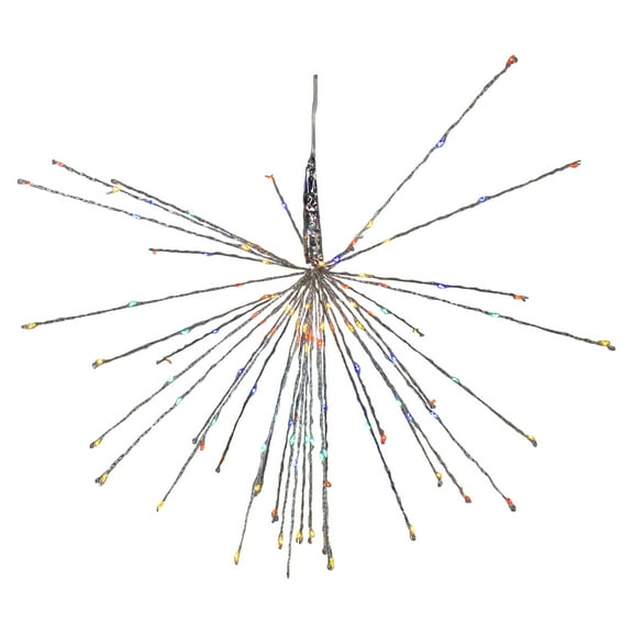 Northlight 20" LED Lighted Firework Silver Branch Hanging Decor - Multi-Colored
