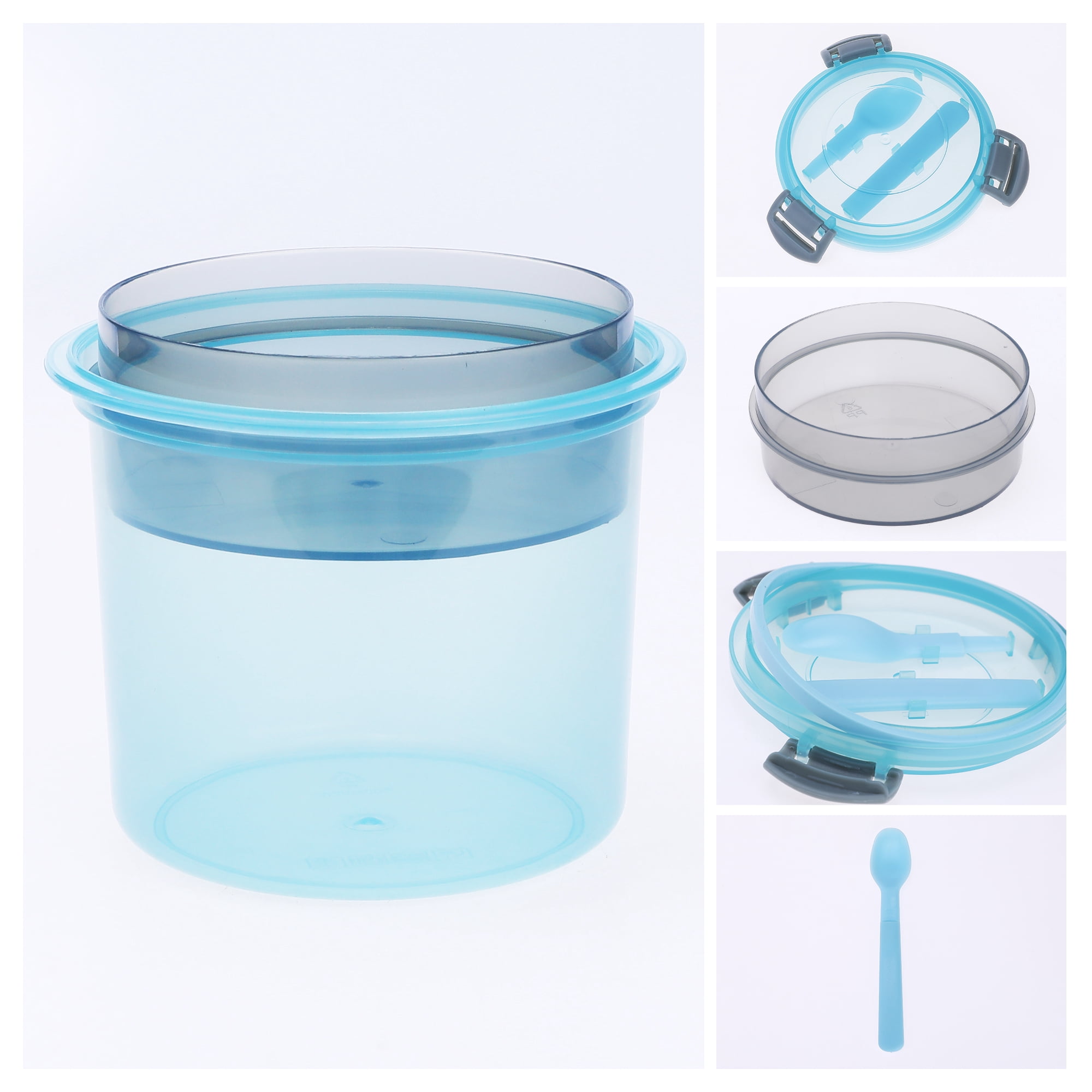 Unique Bargains Food Storage Containers Leakproof Reusable Lunch Box 5 Packs Blue