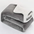 thumbnail image 7 of Sherpa Fleece Throw Blankets for Winter Super Soft Flannel Wool Like Reversible Velvet Plush Couch Blanket Lightweight(Silver Grey Throw Size 50"x60"), 7 of 7