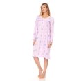 thumbnail image 3 of Lati Fashion Women Nightgown Sleepwear Pajamas Female Long Sleeve Sleep Dress Nightshirt Purple XL, 3 of 4