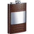 thumbnail image 1 of Visol Rockford Handcrafted Cognac Leather 8oz Hip Flask, 1 of 1