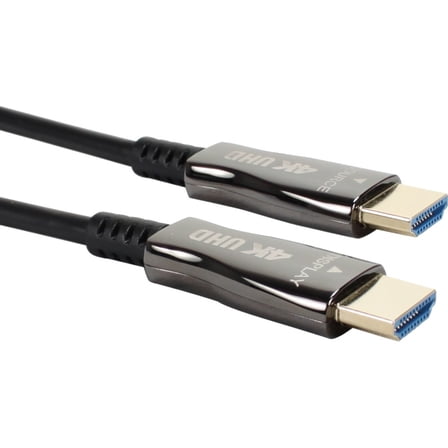 QVS HF-60M 60 m Active HDMI UltraHD 4K-60Hz 18Gbps with Ethernet Slim Flexible M-M Cable, Black