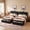 Black, variant on Set of 2 Twin Size Upholstered Platform Bed Frame with Charging Station Headboard & 2 Large Under Bed Storage Drawers, No Box Spring Needed