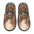thumbnail image 1 of Fotbe Colorful Owl Tattoo Art Pantuflas Peludas para Mujer con Estampado, Zapatillas de Peluche, Zapatos de Invierno para Casa, Uso Interior y Exterior-Medium, 1 of 8