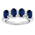 thumbnail image 2 of Star K� Oval 5x3 Created Sapphire 4 Four Stone Band Ring, 2 of 9