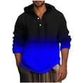 thumbnail image 1 of ameIAEA Mens Fall Hooded Sweatshirts Long Sleeve Button Pullover Tops Gradient Color Casual Shirts, 1 of 4