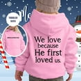 thumbnail image 3 of Christian Faith Sweatshirt Trust In The Lord Graphic Hoodies Jesus Loves You Sweater Casual Jacket Tops Fall Tops Outfit Outwear New Years Gifts for Little Boys Girls, 3 of 5