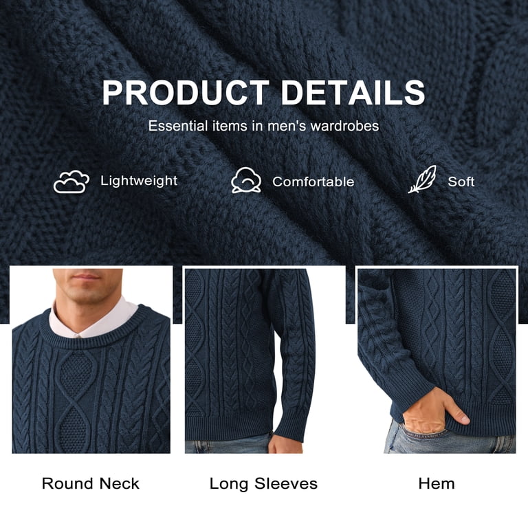 QDG Men's Cable Knit Pullover Sweater photo 6