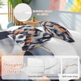 thumbnail image 2 of 3 Piece Navy Blue Burnt Orange Duvet Cover Set California King,Microfiber Comforter/Quilt Cover with Corner Ties and 2 Pillowcases,Geometric Retro Abstract All Season Soft Bedding with Zipper Closure, 2 of 8