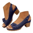 thumbnail image 1 of Dakaela Womens Slingback Sandals Dressy Back Strap Chunky Heels Hollow out Summer Slip on Slides Shoes, 1 of 8