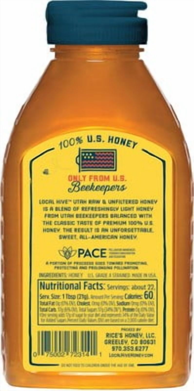Local Hive Raw Utah Honey 16 oz (Pack of 6)