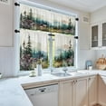 thumbnail image 2 of Floral Kitchen Curtains Watercolor Window Curtains Valance and Tier Set 36 Inch, Abstract Blue Yellow Flower Rod Pocket Short Tier Curtain, Artistic Small Cafe Curtains for Kitchen Decor, 2 of 6