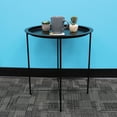 thumbnail image 2 of Home Basics TT41976 Home Basics Foldable Round Multi-Purpose Side Accent Metal Table, Matte Black, 2 of 2