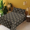 thumbnail image 2 of Ambesonne Tropical Fitted & Flat Sheet with Sham 3 Pcs Set, Mysterious Woman Jungle, Twin XL, Dark Green Pale Caramel, 2 of 5