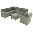 thumbnail image 2 of SEGMART 5-Piece Outdoor Sectional Furniture, Wicker Sofa Patio Furniture Sets with 5 Seats, Coffee Table, Garden Conversation Set, Bistro Table Set for Poolside Backyard Porch Lawn Pool, Gray, 2 of 13