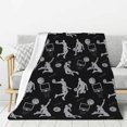 thumbnail image 1 of Mantas deportivas Baskground para todas las estaciones, manta polar ultra suave y cálida para baloncesto, para el hogar, cama, sofá, sillón, viajes al aire libre, camping, 50 x 40 pulgadas, 1 of 8