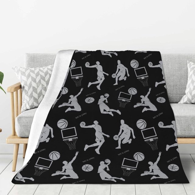 Mantas deportivas Baskground para todas las estaciones, manta polar ultra suave y cálida para baloncesto, para el hogar, cama, sofá, sillón, viajes al aire libre, camping, 50 x 40 pulgadas