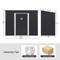 thumbnail image 3 of JAXPETY 4 x 9 Ft Outdoor Storage Shed Heavy Duty Galvanized Steel Tool House for Garden Lawn, Gray, 3 of 5