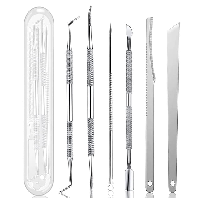 Kit de herramientas para pedicura de uñas encarnadas, 7 piezas, kit de manicura de acero inoxidable, tratamiento para el cuidado de las uñas y corrección de alivio.